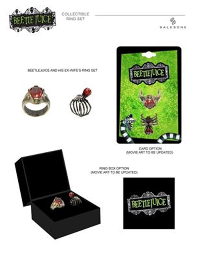 Beetlejuice And Ex-Wife Collectible Ring Set Boxed Replica - 1