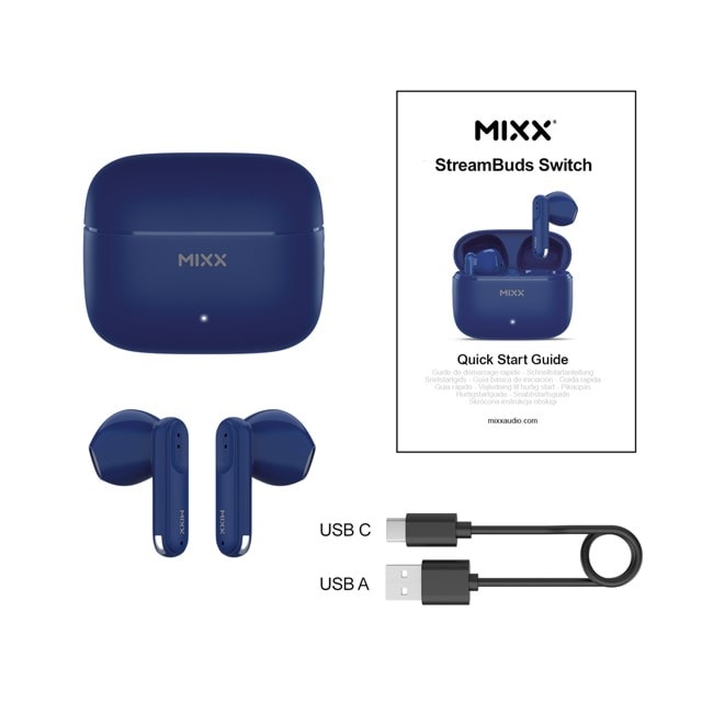 Mixx Audio StreamBuds Switch A7 Navy True Wireless Bluetooth Earphones - 4