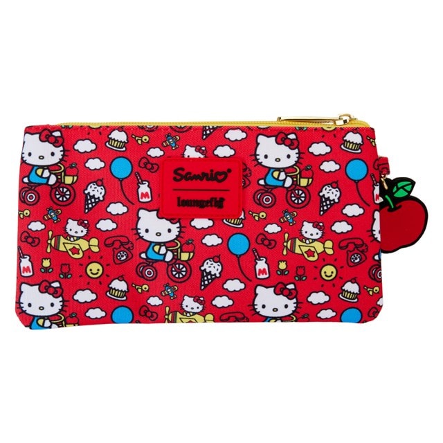 Classic All Over Print Nylon Pouch Wristlet Hello Kitty 50th Anniversary Loungefly - 3