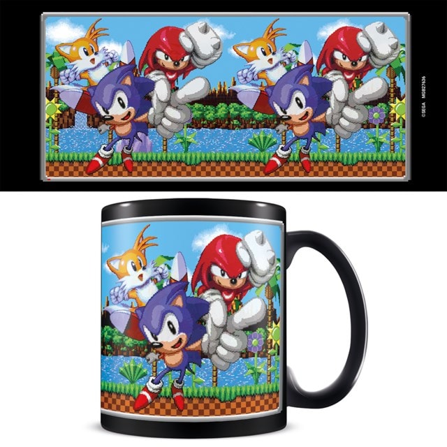 Pixelated Retro Trio Scene Sonic The Hedgehog Mug - 1