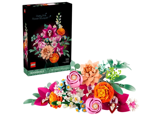 Pretty Pink Flower Bouquet Botanicals LEGO - 3