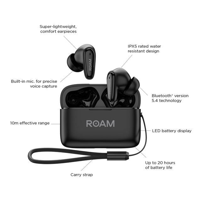 Roam Ursa Black True Wireless Bluetooth Earphones - 6