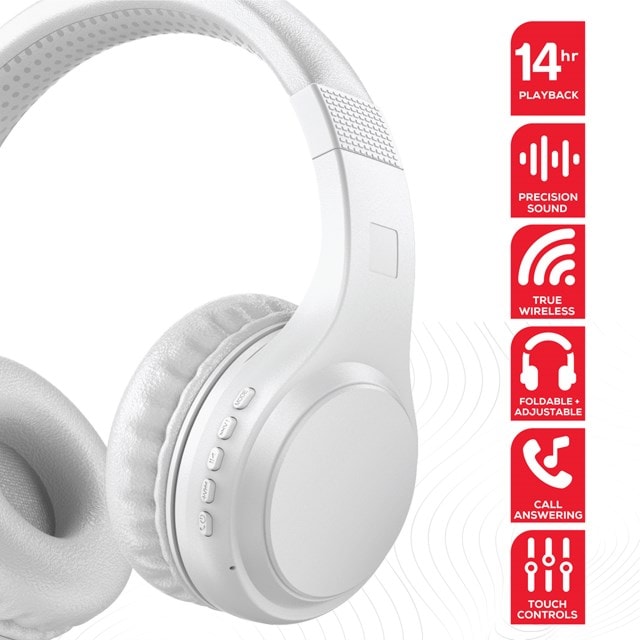 Rock BT On-Ear White Bluetooth Headphones - 2