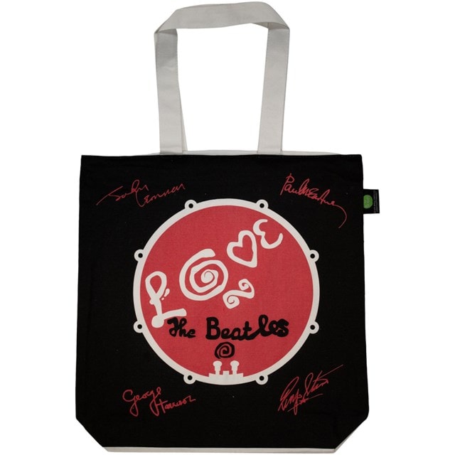 The Beatles Love Drum With Signatures Cotton Tote Bag - 1