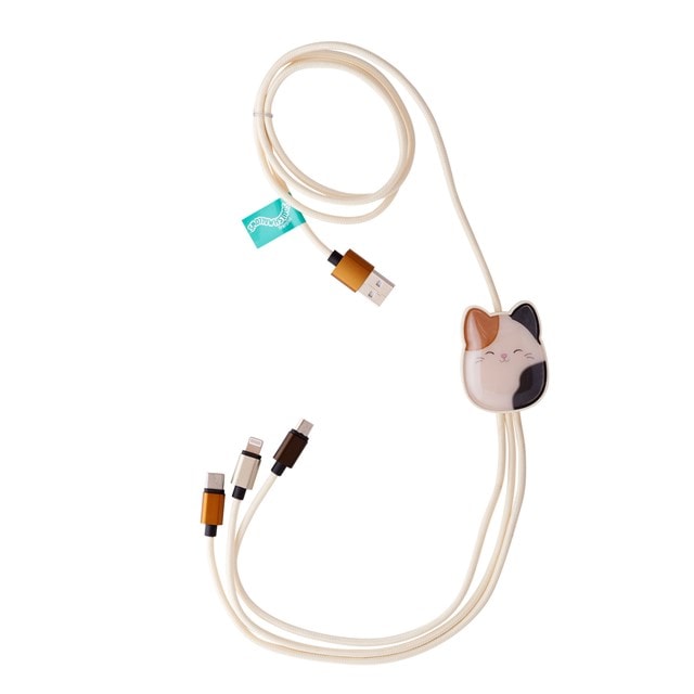 Lazerbuilt Squishmallows Cam the Cat 3-in-1 Cable 1.2M - 2