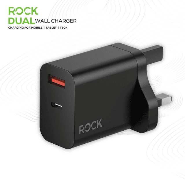 Rock 20W Black Dual USB & USB-C Plug - 1