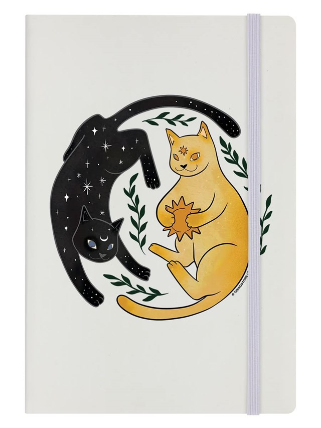 Celestial Kittens Cream A5 Hard Cover Notebook - 1