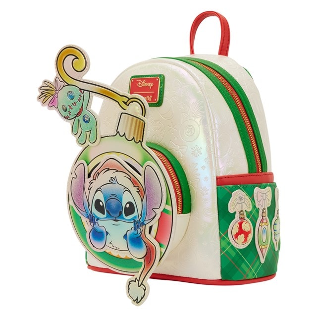 Stitch & Scrump Iridescent Holiday Ornament Loungefly Mini Backpack - 5