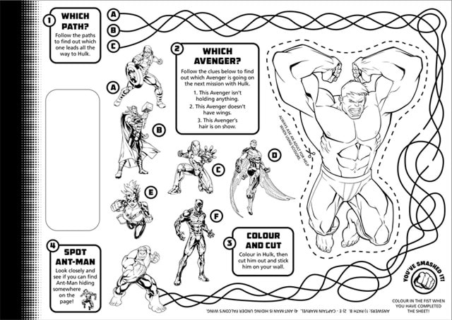 Marvel Avengers Hulk Tear-Off Activity Placemats Activity Book - 2