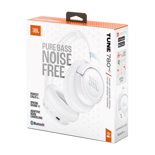 JBL Tune T780NC White Noise Cancelling Bluetooth Headphones - 8