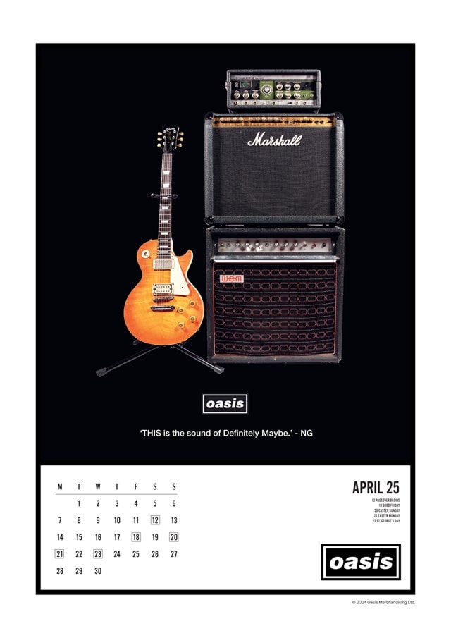 Oasis 2025 A3 Calendar - 5