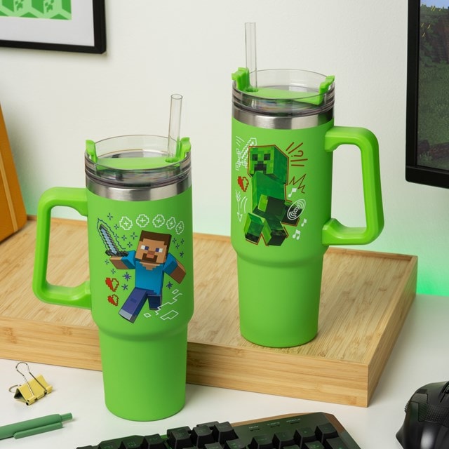 Minecraft Green 900ml Travel Cup With Straw - 5