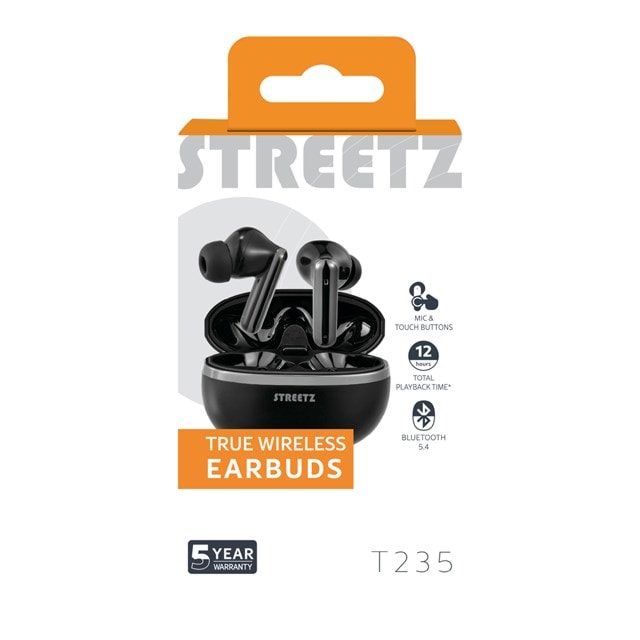 Streetz T235 Black True Wireless Bluetooth Earphones - 6
