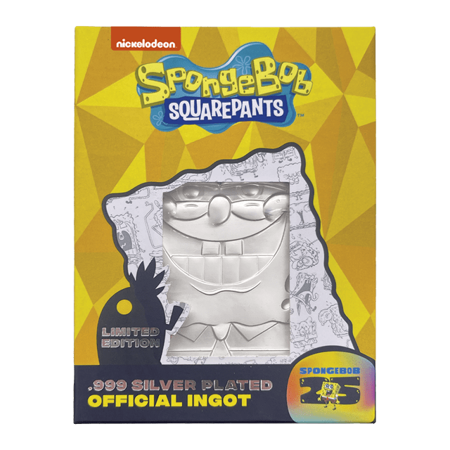 SpongeBob SquarePants 25th Anniversary Silver Plated Ingot - 1