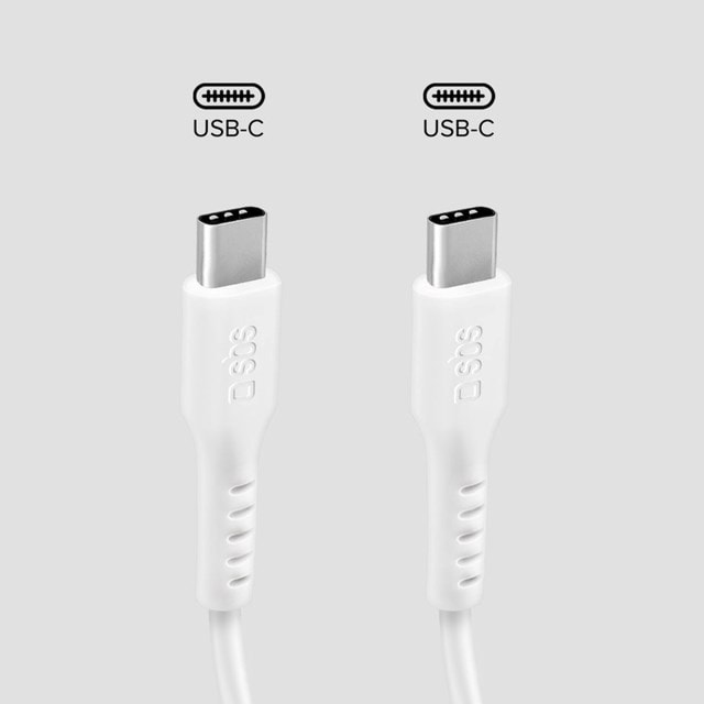 SBS White USB-C to USB-C Cable 1m - 2