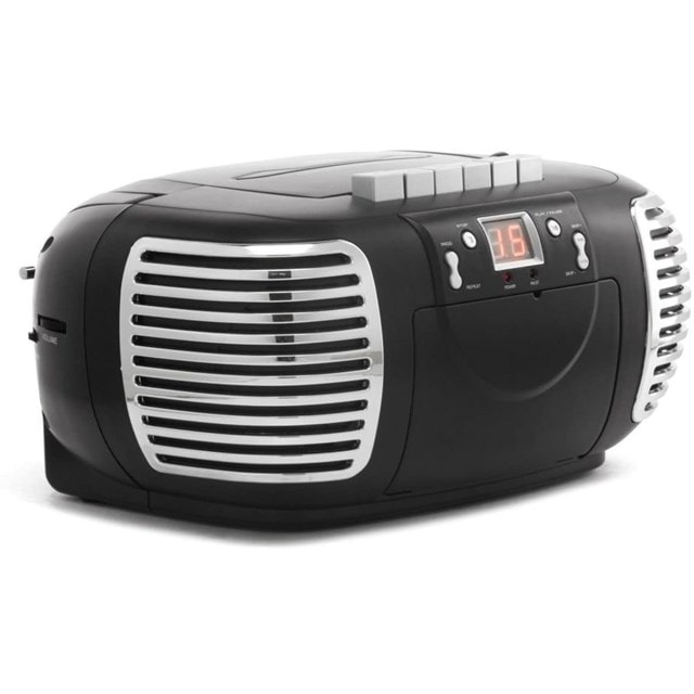 GPO Black CD & Cassette Player with AM/FM Radio - 3
