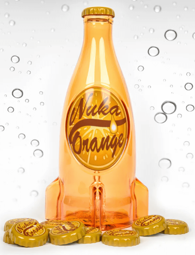 Nuka Cola Orange Fallout Glass Bottle And Cap - 1