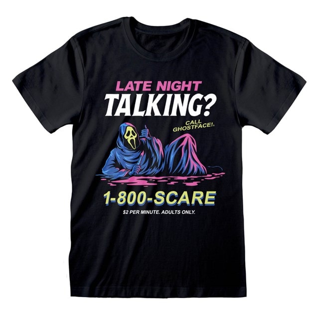 Late Night Talking Ghost Face Black Tee (Small) - 1