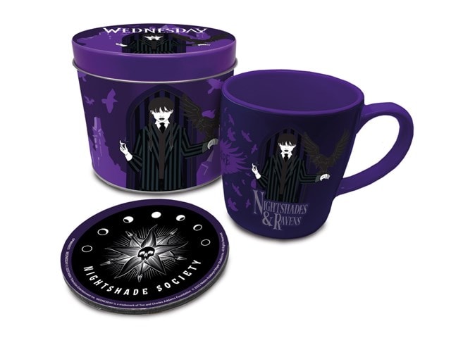 Nightshades & Ravens Wednesday Mug & Coaster In Tin - 1