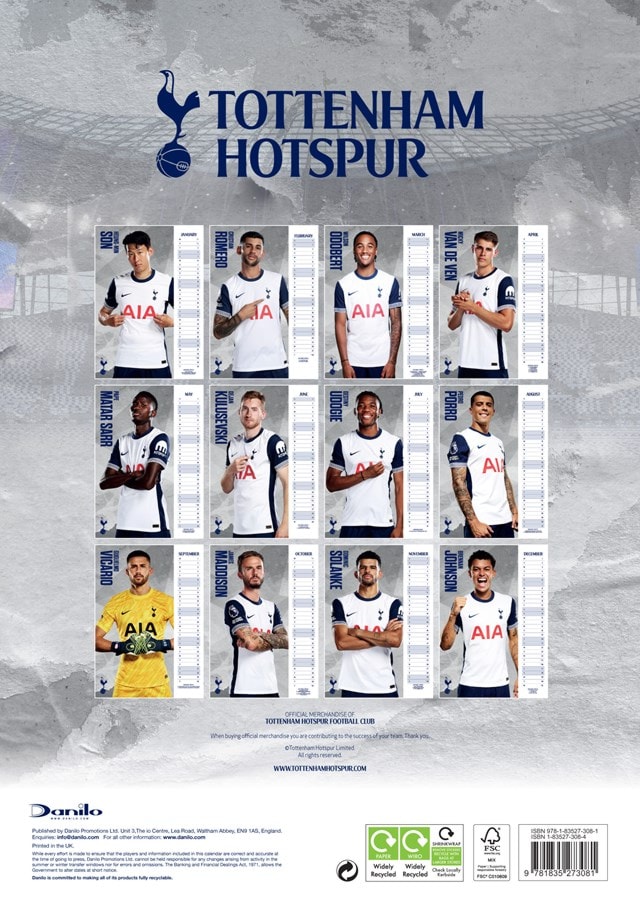 Tottenham Hotspur FC 2025 A3 Calendar - 4