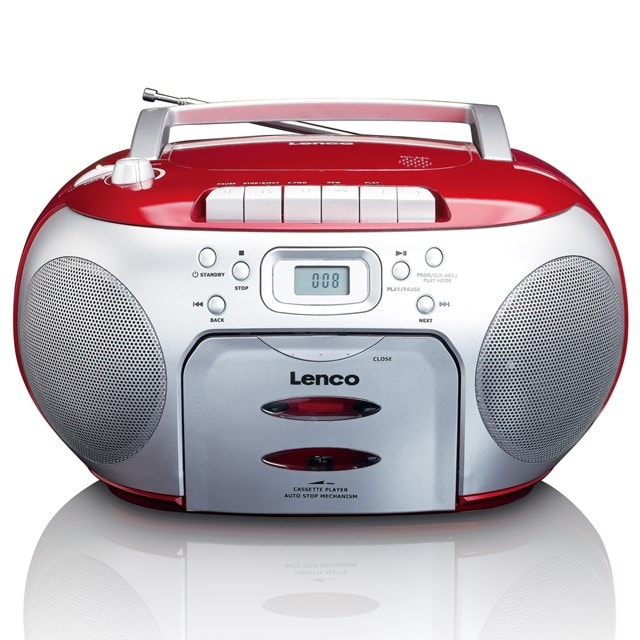 Lenco SCD-420RD Red CD Player With Cassette & FM Radio - 3