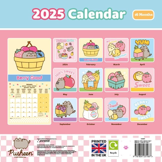 Pusheen 2025 Square Calendar - 2