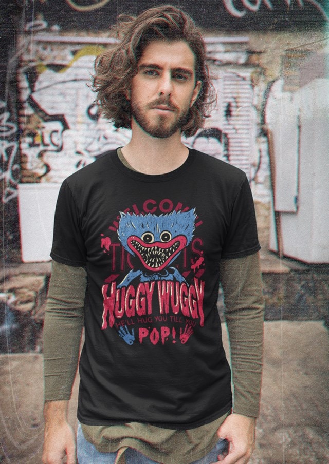 Huggy Wuggy Poppy Playtime Black Tee (Small) - 2