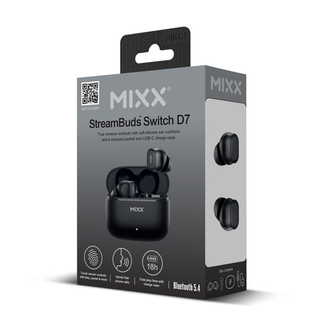 Mixx Audio StreamBuds Switch D7 Black True Wireless Bluetooth Earphones - 7