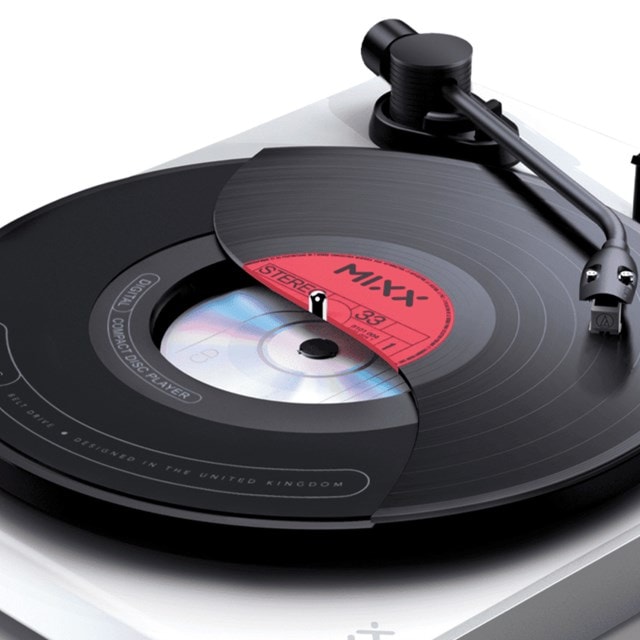 Mixx Audio Analog Plus White Fully Automatic Bluetooth Turntable & CD Player - 9