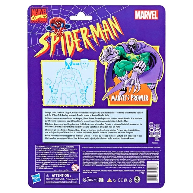 Marvel Legends Series Marvel’s Prowler Spider-Man The Animated Series Collectible Action Figure - 8