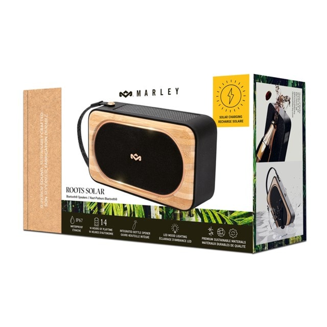 House Of Marley Roots Solar Black Bluetooth Speaker - 8