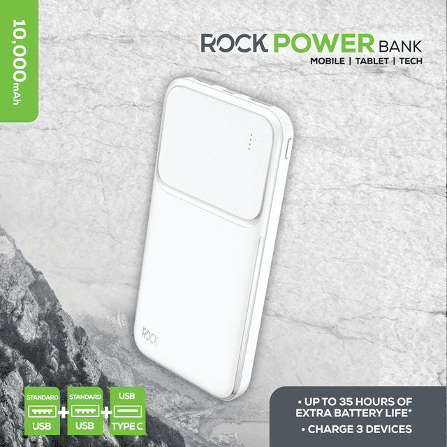 Rock Black 10000mAh Power Bank - 8