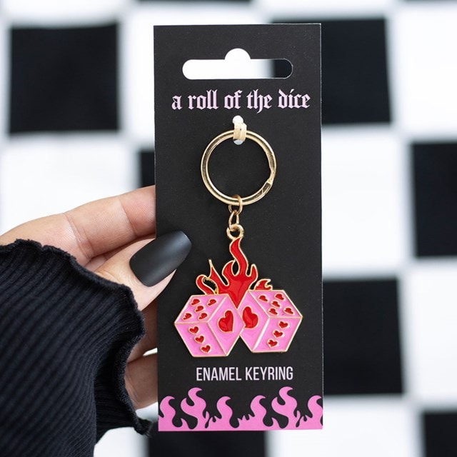 Flaming Dice Keyring - 4