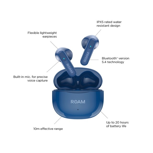 Roam Vega Serene Blue True Wireless Bluetooth Earphones - 6