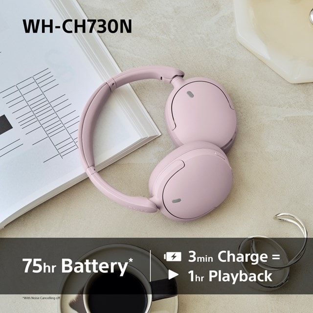 Sony WH-CH730N Cream Noise Cancelling Bluetooth Headphones - 7