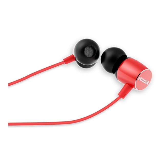 Aiwa ESTM-30 Red Earphones W/Mic - 3