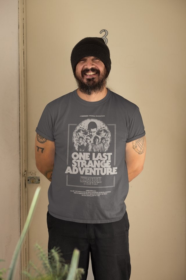 One Last Strange Adventure Stranger Things 5 Charcoal Tee (Large) - 2