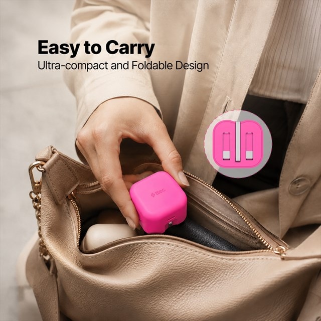Ttec SmartCharger Pro Neon Pink 20W Wall Plug and USB-C Cable Pack - 6