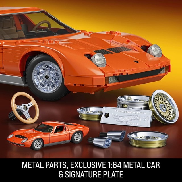 Hot Wheels Lamborghini Miura P400 SV Mattel Brick Shop Building Set - 5