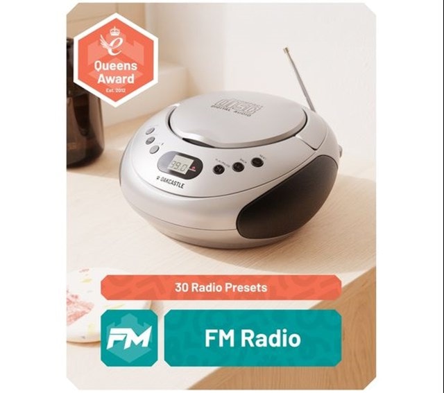 Oakcastle CD250 Silver Bluetooth CD Player with FM Radio - 4