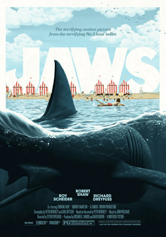 Jaws Wall Florey Art Print A2 Poster - 1