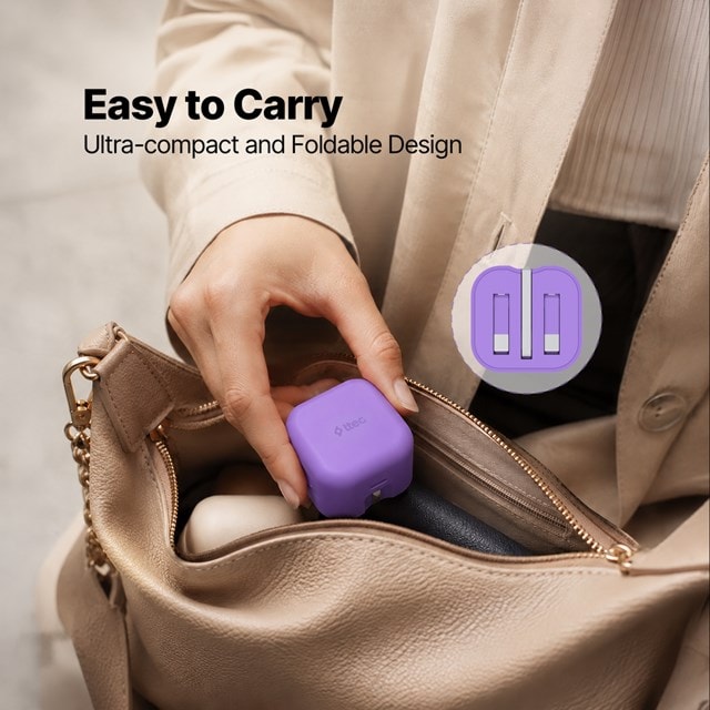 SmartCharger Pro Neon Purple 20W Wall Plug and USB-C Cable Pack - 13