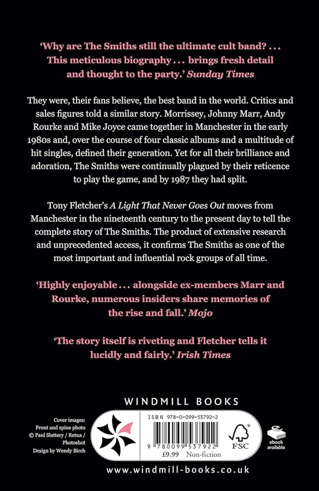 A Light That Never Goes Out: The Enduring Saga of the Smiths Paperback By Tony Fletcher - 2