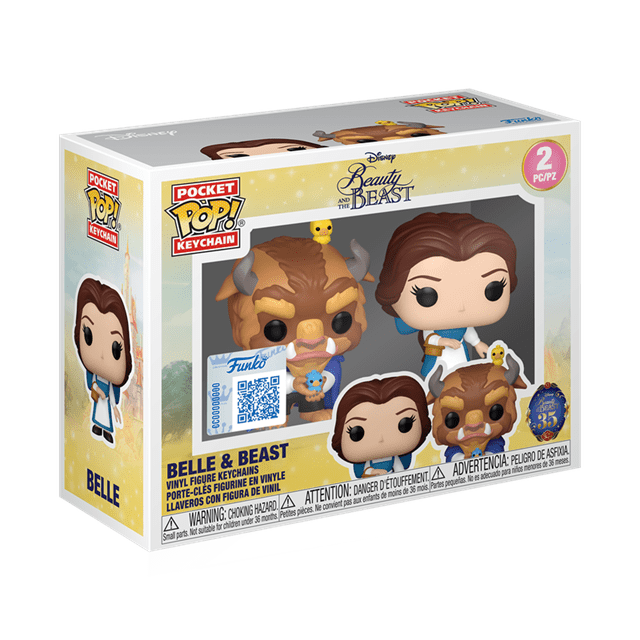 Belle & Beast Beauty & The Beast Funko Pop Vinyl Keychain 2 Pack - 2
