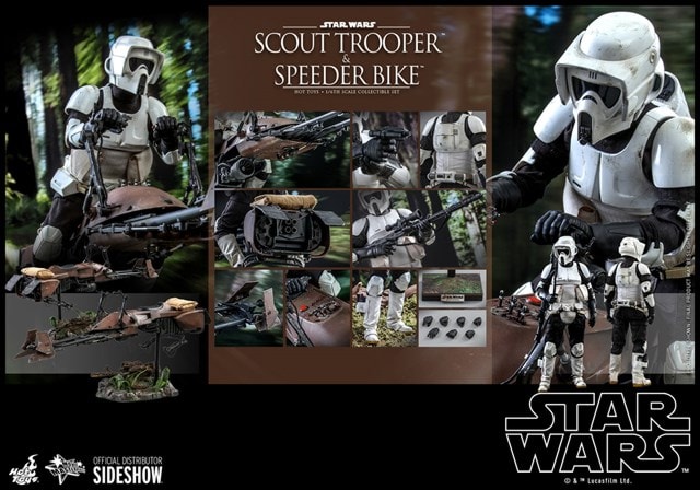 1:6 Scout Trooper And Speederbike Set - Star Wars: Return Of The Jedi Hot Toys Figure - 6