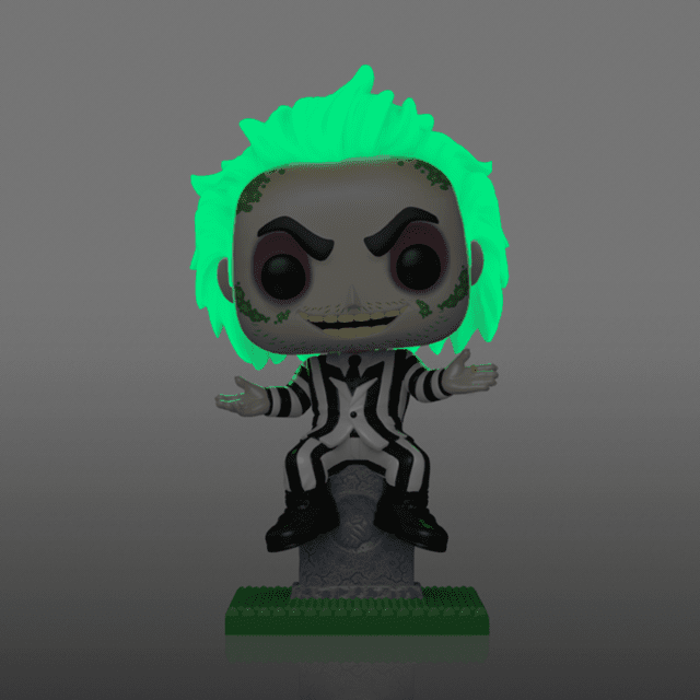 Beetlejuice On Tombstone 1757 Beetlejuice Glow In The Dark Funko Pop Vinyl Plus - 2