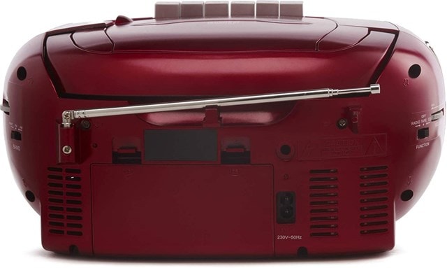 GPO Red CD & Cassette Player w/ AM/FM Radio - 3