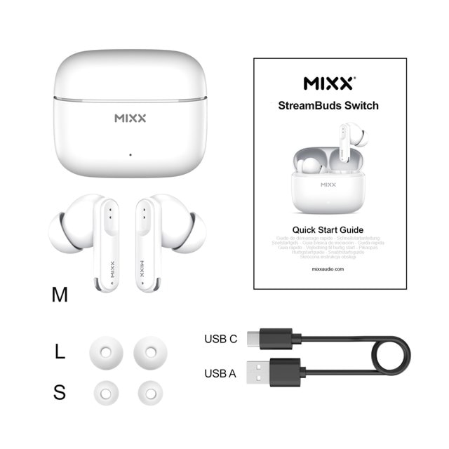Mixx Audio StreamBuds Switch S7 White True Wireless Bluetooth Earphones - 4