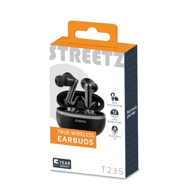Streetz T235 Black True Wireless Bluetooth Earphones - 5