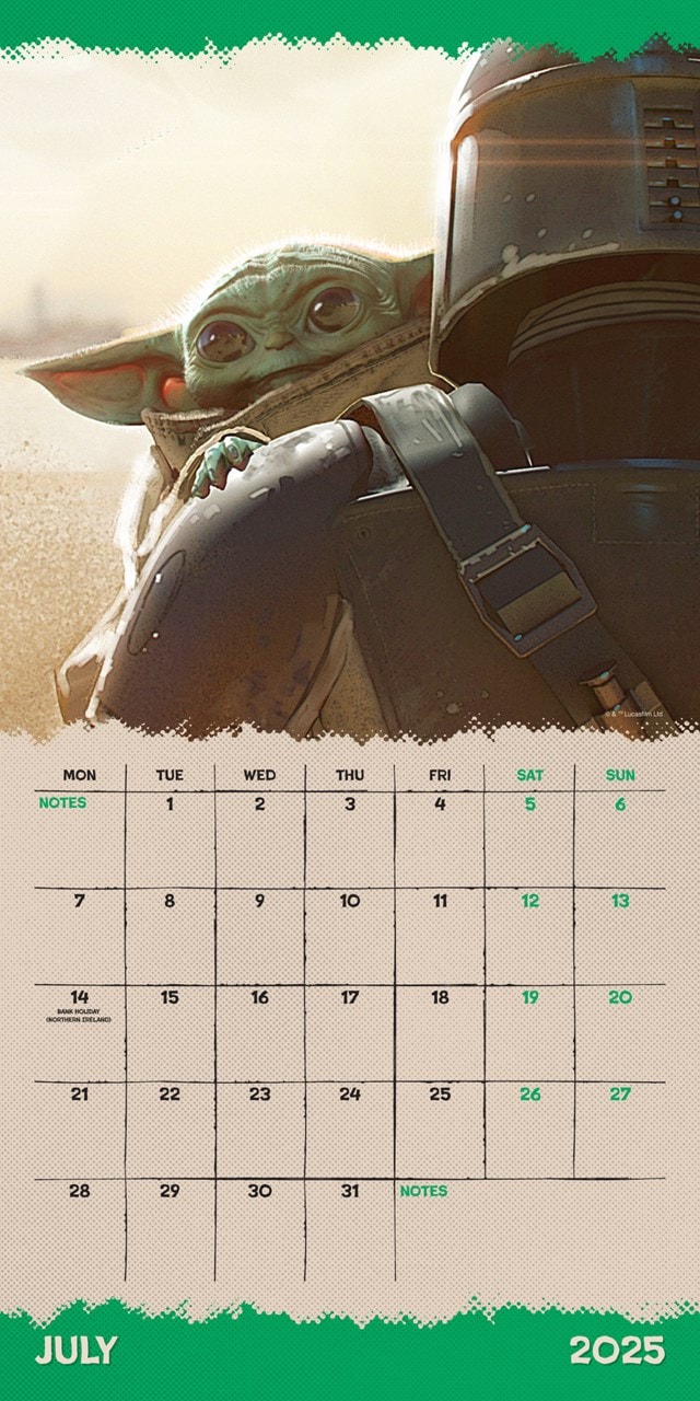 Mandalorian Grogu Star Wars 2025 Square Calendar - 5